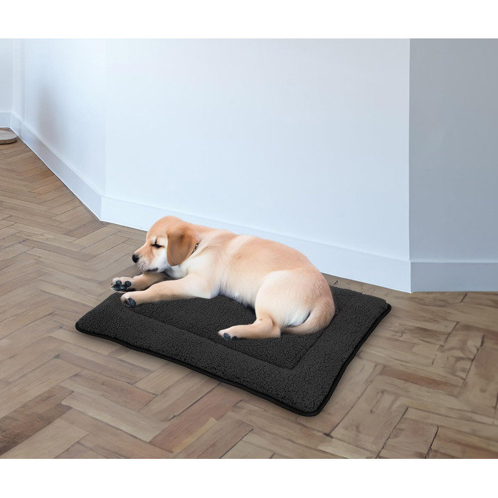 М'яка килимок для домашніх тварин Spetebo, 90 x 60 см, з неслизьким дном - ліжко для собак і котів, килимок для сну, тепла підстилка, антрацит