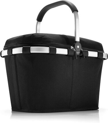 reisenthel Carrybag Iso in Black – Stable shopping bag with cooling function – Elegant and water-repellent design with a lockable lid