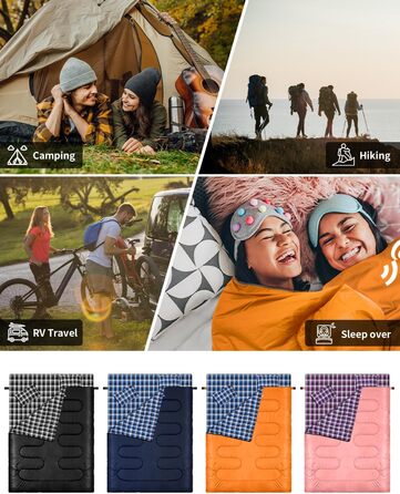 Сплячий мішок Outdoor Sportneer для 2 осіб, 3 сезони, 220x150 см, 2.75 кг, з 2 подушками, для дорослих, оранжевий (без фланелевої підкладки)