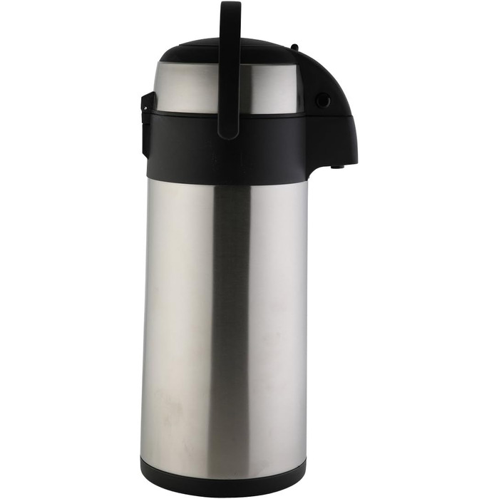 axentia Airpot in Silver, Stainless Steel Pump Dispenser, Capacity: approx. 5 L, 19 x 19 x 45 cm