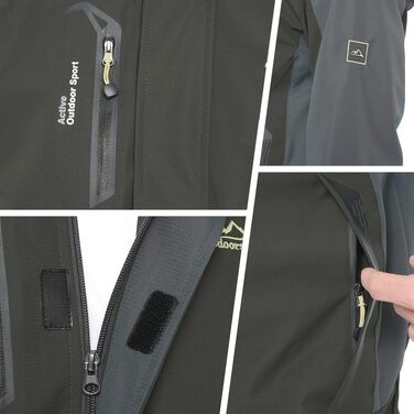 Чоловіча демісезонна куртка TACVASEN Softshell — водовідштовхуюча легка куртка для походів та прогулянок з відстібним капюшоном, армійний зелений, XXL