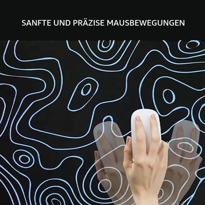 Ігровий килимок для миші Rcege Dazzle Black, протиковзкий геймерський підкладник на стіл з прошитими краями, 800x400 мм