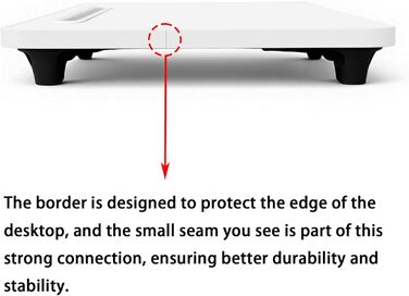 Лaptоп-стіл на ліжко - стіл для ноутбука 48 x 30 см, піднос для сніданку, для їжі, читання, письма, роботи, підставка для ноутбука в ліжко, диван, офіс та дім (Сірий) (Білий)