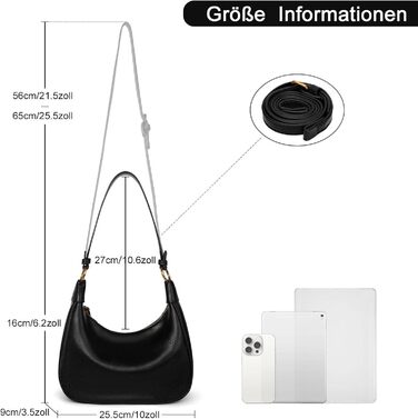 Сумка жіноча GSenhui Y2K маленька елегантна Hobo через плече з PU шкіри чорного кольору для подорожей