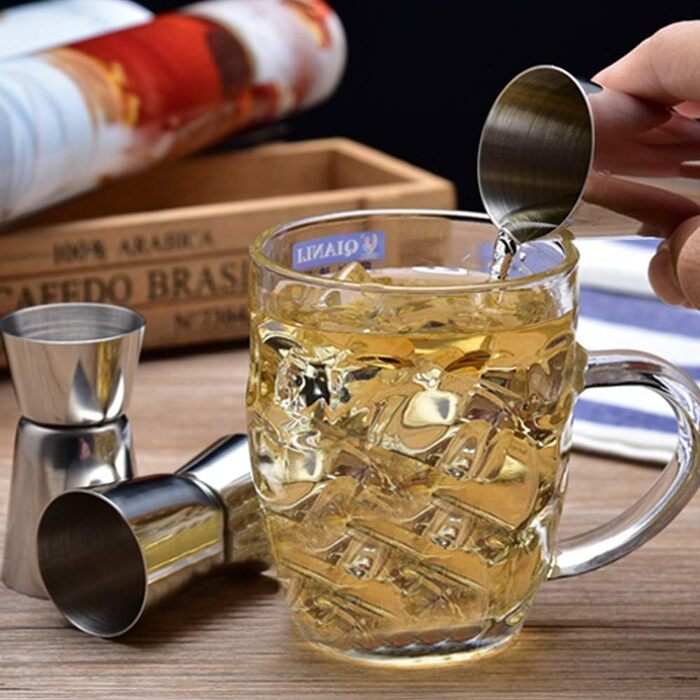 Набір барного аксесуару: ложки для змішування (3 шт.), мірні склянки (3 шт.), барні склянки, ложка для коктейлів з виделкою (25.4 см)