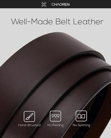Чоловічий шкіряний ремінь CHAOREN з автоматичною пряжкою, 35 мм, без дірок, розмір 90-100 см