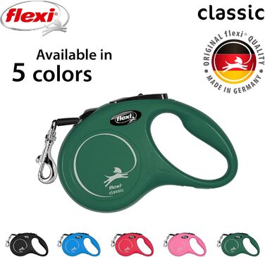 Рулетка для собак Flexi Classic S 5 м оливковий, до 15 кг