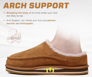 Чоловічі халатні тапочки KuaiLu з пам'яті піни, зручні, ручної роботи, з мікрозамшею, з підтримкою склепіння стопи, з теплою підкладкою з штучного хутра, гумова підошва, для дому та вулиці, 40 EU, хакі