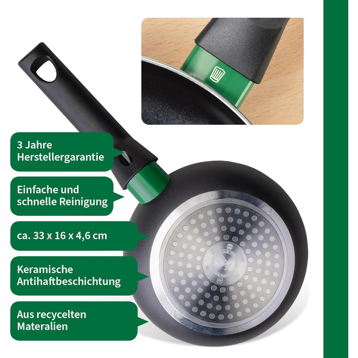 Сковорода Fackelmann Chefkoch Ø16 см з антипригарним покриттям Ceramic, алюміній