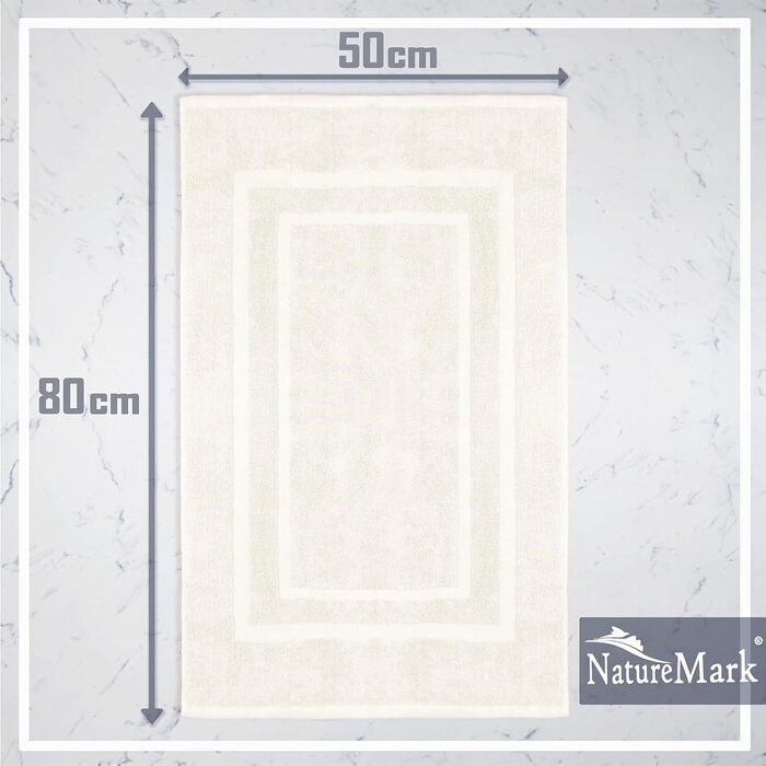 Набір килимків для ванної кімнати NatureMark, 100% бавовна, 50 x 80 см, преміум-якість, колір натуральний/кремовий (2 шт.)