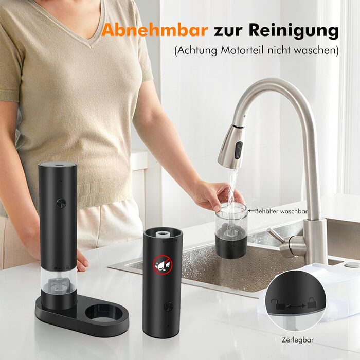 Електричні соляні та перечні млини з USB-зарядкою, регульована ступінь помелу, для кухні, пікніка, грилю