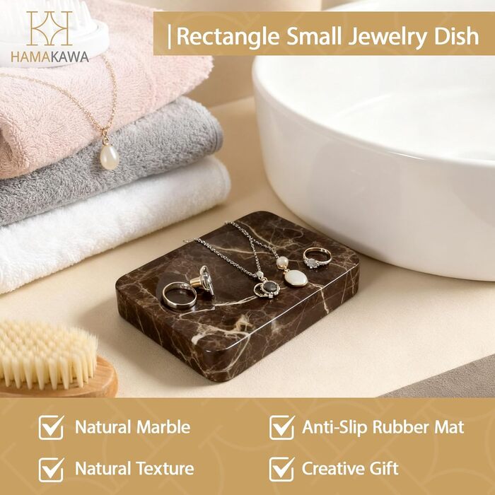 Миска для мила Naturmarmor, темно-коричнева, прямокутна, 12x9 см. Тримач для мила з вапняку, для ванної кімнати та кухні