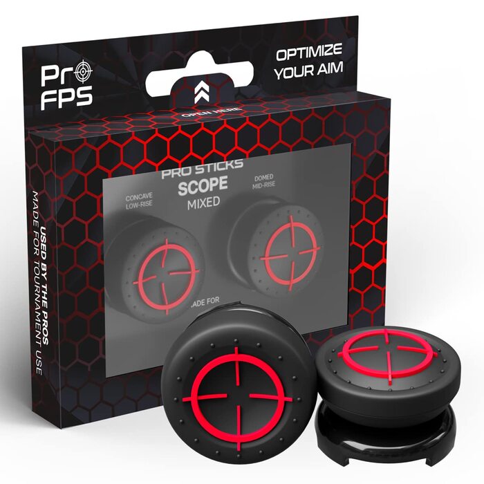 ProFPS Комплект аксесуарів для PS5/PS4: 6 кільць Precision та 2 стіки для покращення контролю та прицілювання, набір для геймпада PlayStation
