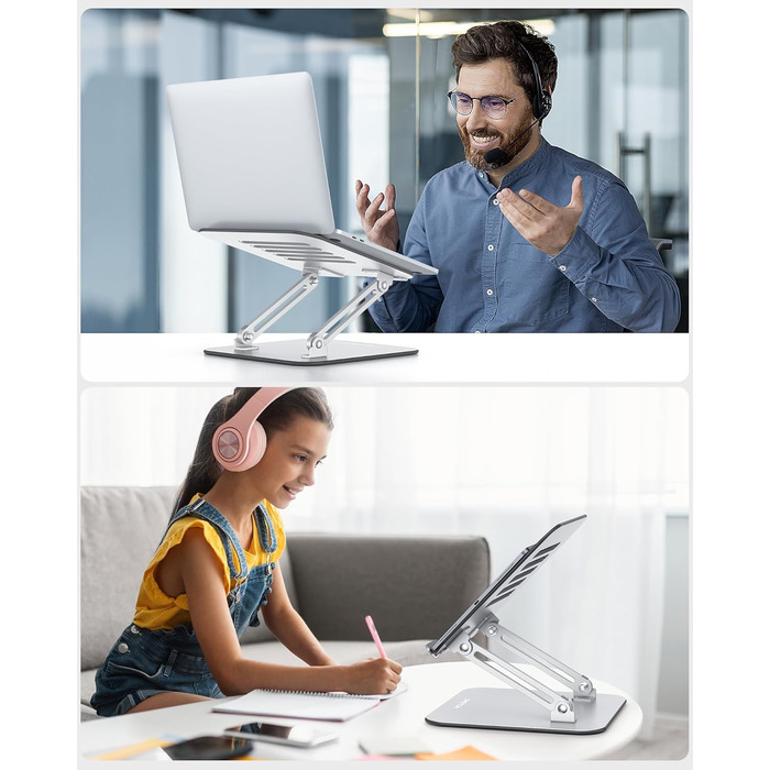 Підставка для ноутбука OMOTON LA11, регульована висота, складна, з вентиляцією, для MacBook Air Pro та ноутбуків 10-17.2