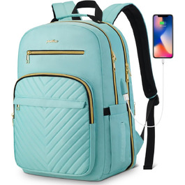 Рюкзак YAMTION для жінок, дівчаток та підлітків. Шкільний рюкзак з відділенням для ноутбука 17.3 дюймів, USB-портом, для роботи, навчання, міста. Колір: світло-зелений