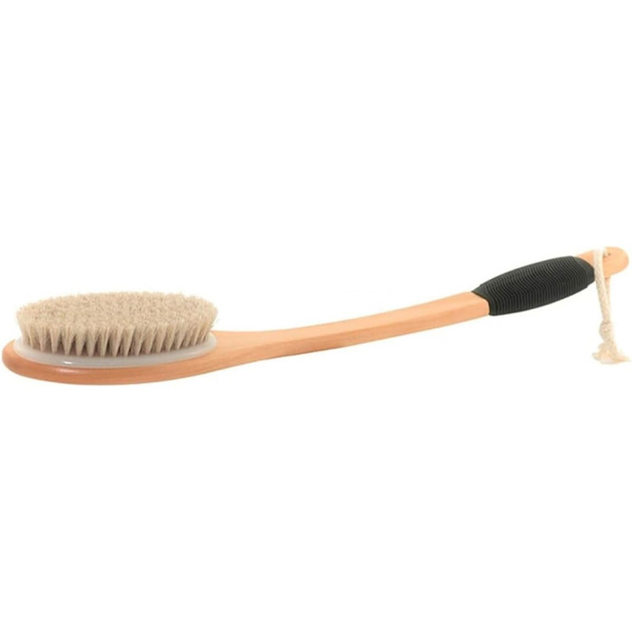 17.3-inch Horsetail Hair Bath Body Brushes for Women Wooden Bath Brushes with Long Handle Back Scrubber for the Shower for Men Shower Brushes