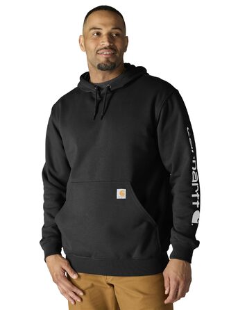 Чоловічий світшот-худі Carhartt Midweight Sleeve Logo чорного кольору, розмір M