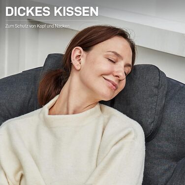 Крісло-місяць EVER ADVANCED Luxus XXL для кемпінгу, складне, до 150 кг, чорне. З подушкою, для саду, балкону, приміщення.