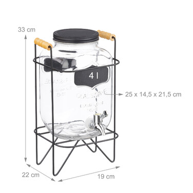 Relaxdays 4-Liter Drink Dispenser