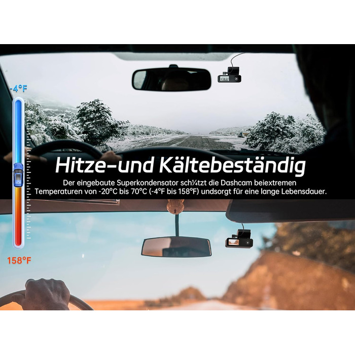 Відеореєстратор Pelsee P1 Duo 4K з двома камерами (передня та задня), Wi-Fi 5G, 64GB, IPS дисплей 1.5