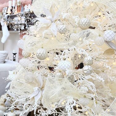 Набір прикрас для ялинки Sea Team: кульки та орнаменти, червоний та білий, 60 мм, 30 шт.