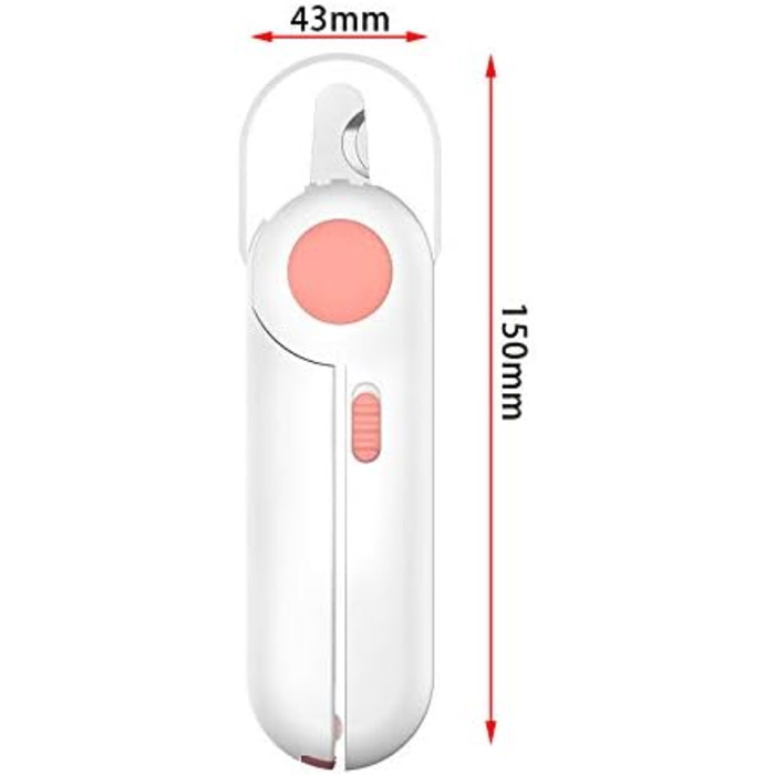 Набір для стрижки кігтів собак і котів Profi з підсвічуванням та захистом від бризок, рожевий