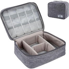 Водонепроникна сумка-органайзер QIMEI-SHOP для кабелів та аксесуарів: SD-картки, флешки, Power Bank (сіра)