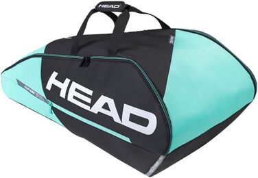 HEAD Unisex Adult Tour Racquet Bag - 6R Tennis Bag Black/Mint