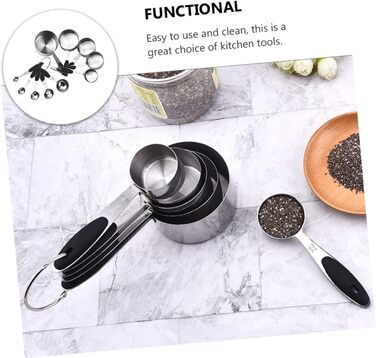 1 Measuring Cup Tool, Kitchen Cooking Spoon made of Steel, Teaspoon for Seasoning, Stainless Steel Flour, Practical Ingredient Spoons, Measurements, Weight, Metal Dry Scoop