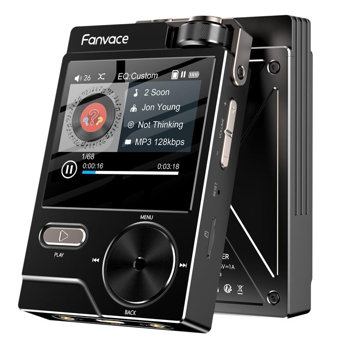 HiFi MP3 плеєр з підтримкою DSD, FLAC, 192kHz/24bit, 64GB + microSD до 256GB, чорний
