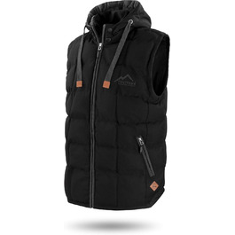 Жилет Normani Outdoor Sports з утеплювачем, вітронепроникний, з шкіряним патчем та капюшоном (S, темно-чорний)