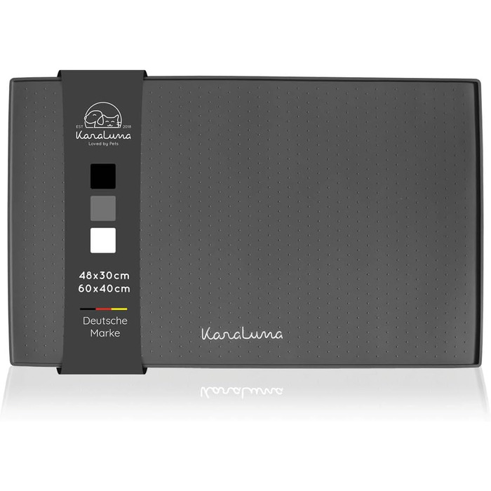 Силіконовий килимок KaraLuna Premium 60x40 см (Чорний, Сірий, Кутовий) для годівлі котів та собак, під миску, під кавомашину
