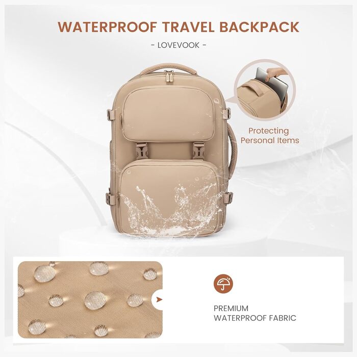 LOVEVOOK Рюкзак для ручної поклажі, 40L, жіночий, для ноутбука 17.3