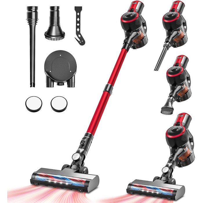 VEGREM Бездротовий акумуляторний пилосос 25Kpa з LED-підсвіткою та 2 режимами потужності, до 40 хвилин роботи