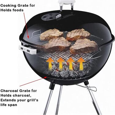 Колер-решітка Denmay 34 см для грилів Weber 47 см (One-Touch, Bar-B-Kettle, Smokey Mountain Cooker) 7440