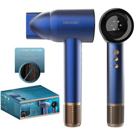 Фен Cecotec IoniCare RockStar Nano IonTech Blue з іонізацією та плазмою, 110 000 обертів, дисплеєм та контролем температури