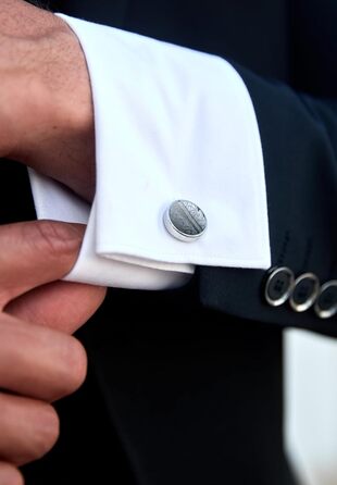 HISDERN Комплект краватки, нагрудного хустинки та запонок для чоловіків з візерунком павазь, з гачком, регульована, вже зав'язана, для весілля, свят, Різдва, Хелловіну, колір A2-Anthrazit