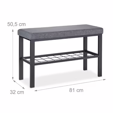 Relaxdays Shoe Rack in Black-Grey