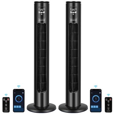 Вентилятор вежний Smart Aigostar 97 см з Wi-Fi, пультом, таймером 24 год, LED-дисплеєм та керуванням Alexa – 2 шт.