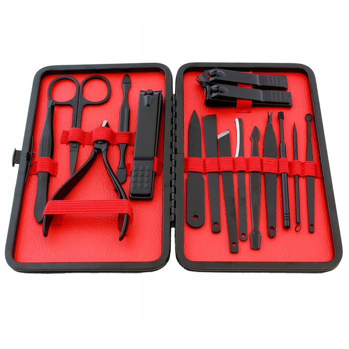 Набір інструментів для манікюру та педикюру (16 предметів), кусачки та обрізачі для нігтів