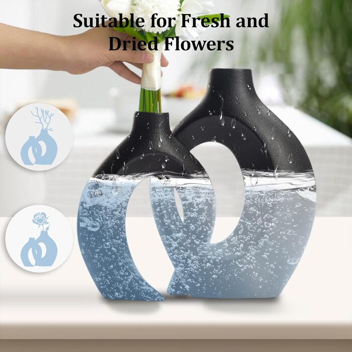 Керамічна ваза для сухоцвітів та декор, білий колір, сучасний дизайн, скандинавський стиль