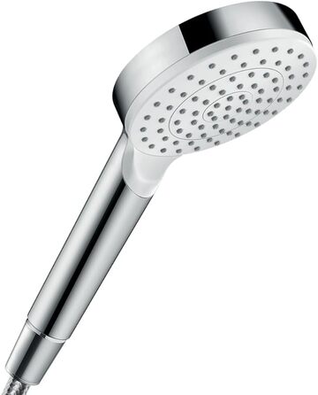 Душова лійка Hansgrohe Crometta EcoSmart, 6 л/хв, ручна, 2 режими, діаметр 100 мм, з антинакипним покриттям, білий/хром
