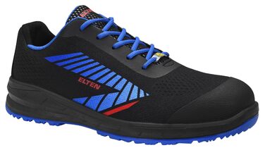 Робочі черевики ELTEN Larkin XXSports Black-Blue Low ESD S1, текстиль, сталевий капок, легкі, спортивні, чорні (40 EU), для жінок та чоловіків