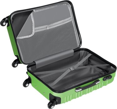 Набір валіз Zelsius 4 шт. Рожевий | ABS, з кодовим замком, 4 колеса, перегородка | Ручна валіза, набір валіз, тріумф, велика валіза (зелений)