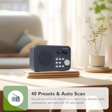 MD5 Портативне DAB радіо зі стерео звуком, Bluetooth 5.3, 2.4