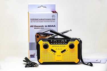 Радіо Kaito Voyager ECO з сонячною панеллю та ручним генератором, AM/FM/NOAA, LED-ліхтарик, USB-зарядка для телефону