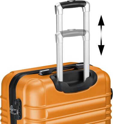 Набір валіз Zelsius 4 шт. Рожевий | ABS, з кодовим замком, 4 колеса, внутрішній роздільник | Ручна валіза, набір валіз, trolley, велика валіза (Помаранчевий)