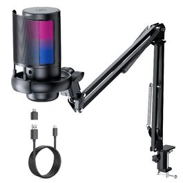 Ігровий USB мікрофон з тримачем RGB для ПК, стрімінгу, PS4/PS5/MAC - професійний мікрофон для подкастів