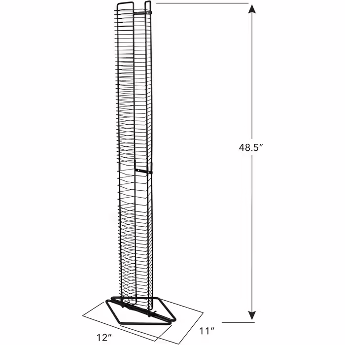 Atlantic Onyx Wire CD Tower – Holds 80 CDs in Matte Black Steel PN 1248