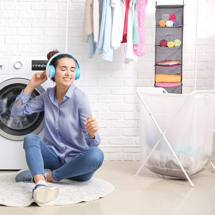 Настінна вішалка для одягу Relaxdays з 6 відділеннями, сіра, 139 x 30 x 30 см